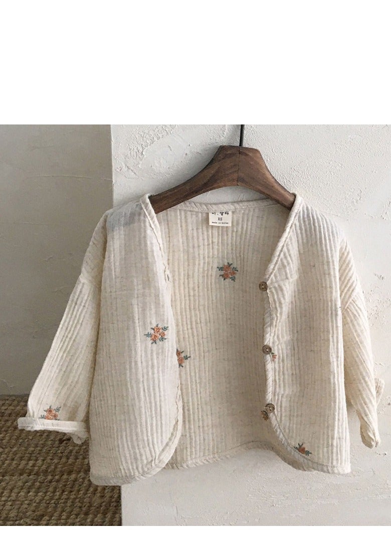 Children's Air Conditioning Shirt, Baby Thin Anti Mosquito Cardigan Top, Baby Simple Western Style Sunscreen Jacket