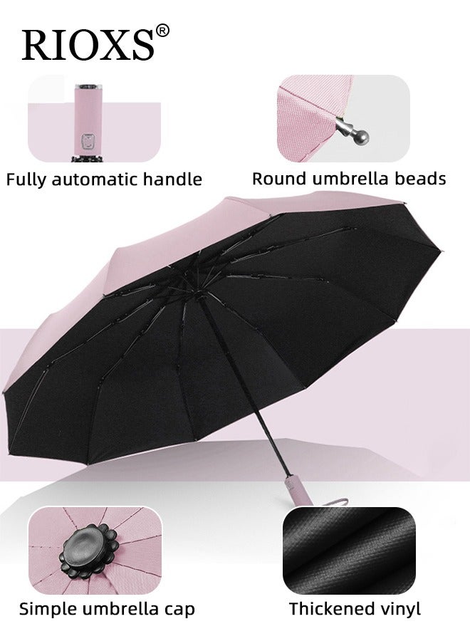 Compact Travel Umbrella with Automatic Open/Close Handle and UV Protection, Automatic Umbrella with Strong Windproof Waterproof Ability and Durability, High Cost-effective Portable Umbrella, Convenient to Carry