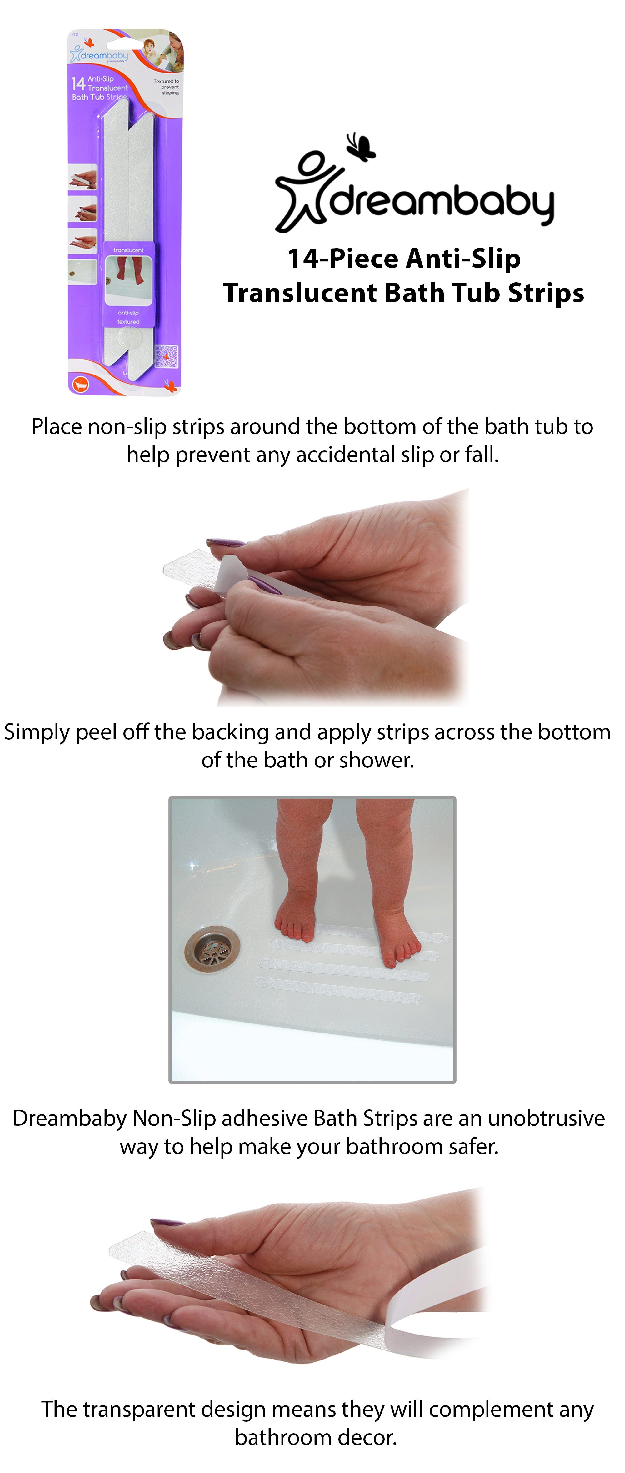 14-Piece Non-Slip Bath Tub Strips White 8.4x0.4x2.8inch