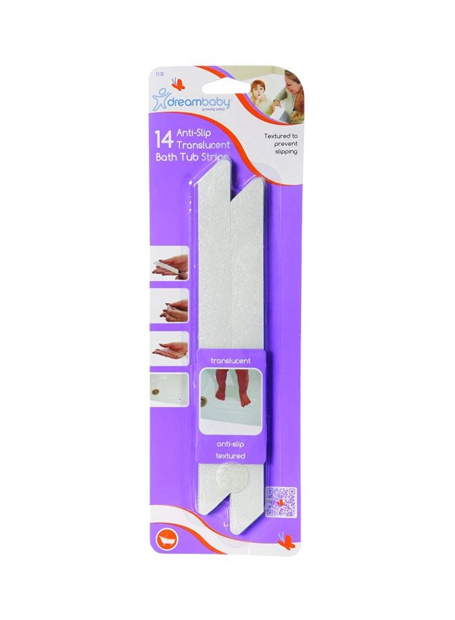 14-Piece Non-Slip Bath Tub Strips White 8.4x0.4x2.8inch