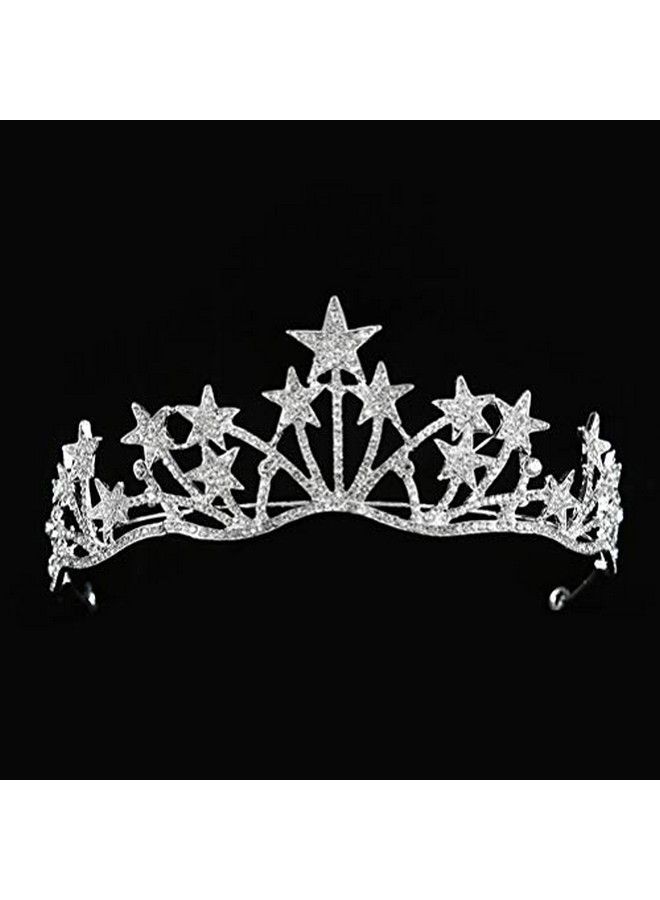 Crystal Rhinestone Tiara CrownStar Bridal Wedding Princess Pageant Queen Crown Christmas Headband