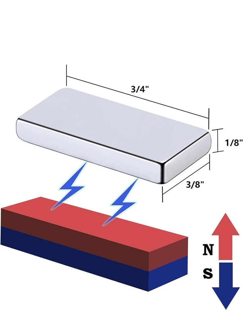 Powerful Neodymium Magnets 20 Pack Super Strong Waterproof Neodymium Bar Magnets Strong Permanent Rare Earth Magnets for Fridge DIY Building Scientific Craft and Office Magnets 20x10x3mm