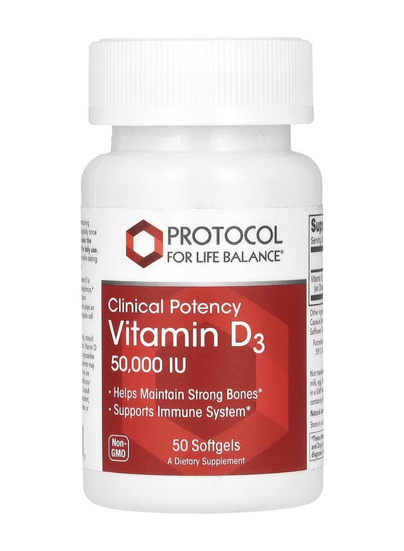 Clinical Potency, Vitamin D3, 50,000 Iu, 50 Softgels