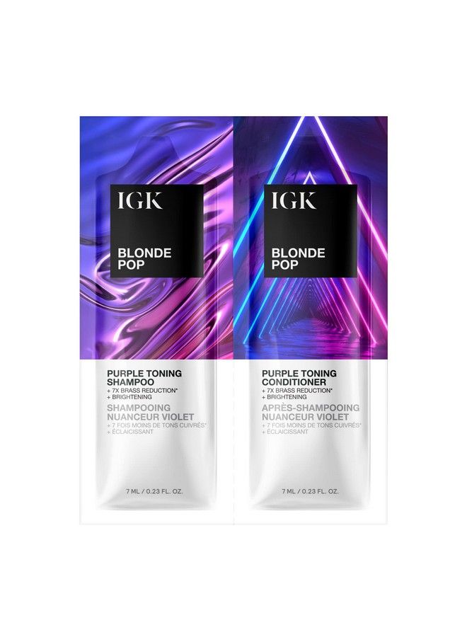 Blonde Pop Shampoo & Conditioner Tandem Packette | Brighten + Neutralize Brass | Vegan + Cruelty Free | 0.46 Oz