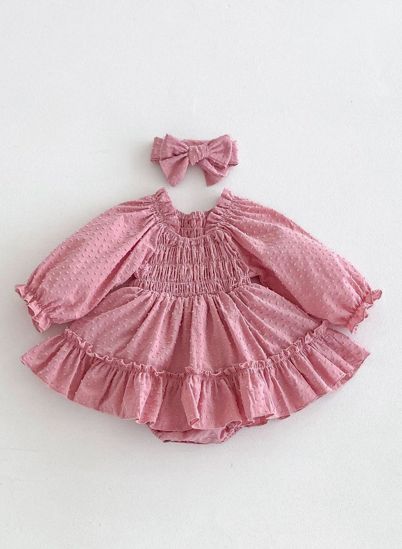 Infant, Female, Baby Cotton Long Skirt, Long Sleeved Bag, Fart Jacket, Jumpsuit