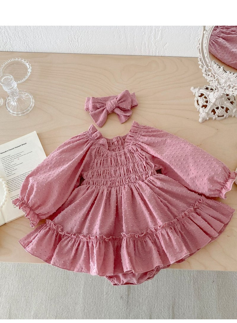 Infant, Female, Baby Cotton Long Skirt, Long Sleeved Bag, Fart Jacket, Jumpsuit