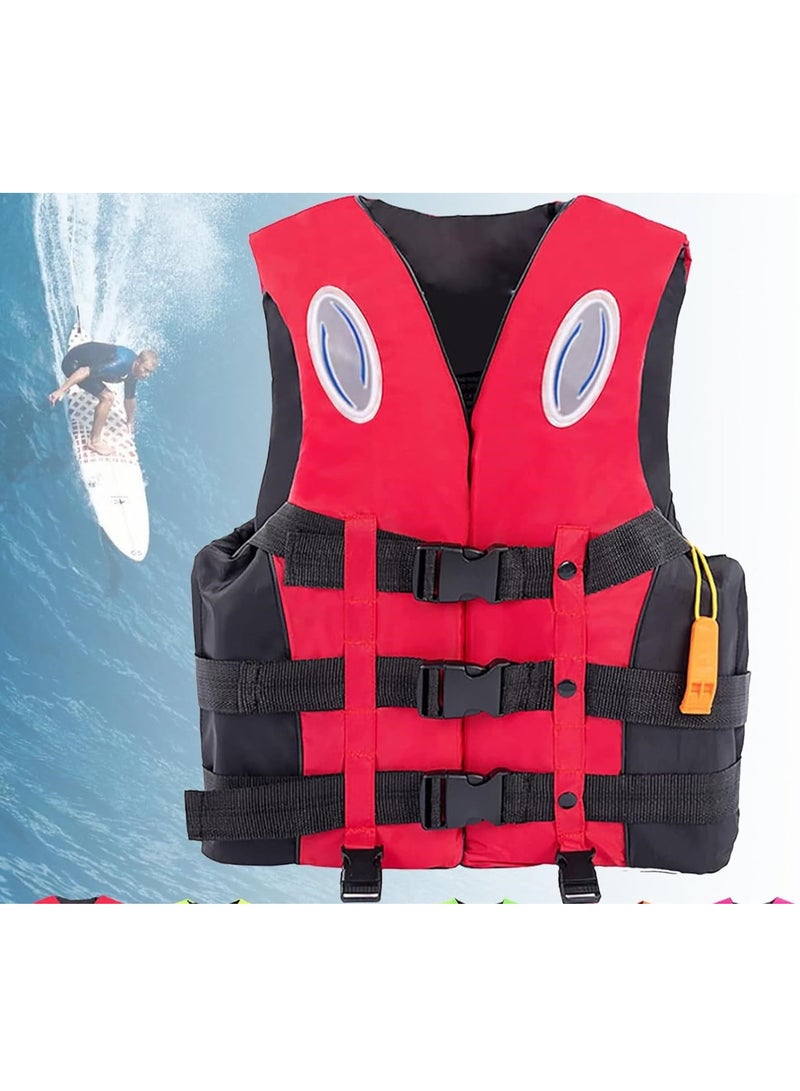 Life Jacket Safety Vests Water Suit Kayak Boating Swimming Surfing Drifting Gear Size {L} .60 to 75 Kg (red)