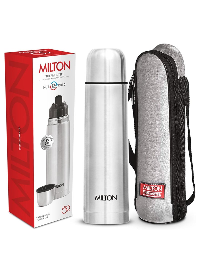 Milton Thermosteel Flip Lid Flask, 750 milliliters, Silver