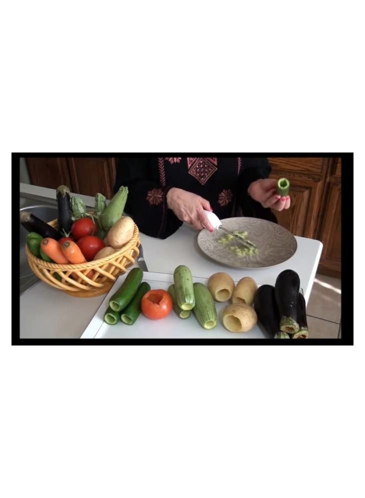 Vegetable Corer, Stainless Steel Fruit Corer Spiralizer, Zucchini Pumpkin Cucumber Corer, Vegetables Veggies Remover Tools Remove