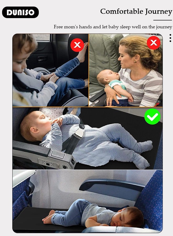Airplane Bed for Toddler, Toddler Aircraft Bed Child Seat Extender Portable Toddler Travel Bed Aircraft Leg Rest Child Lying Down Baby Travel Essentials Flight Sleep