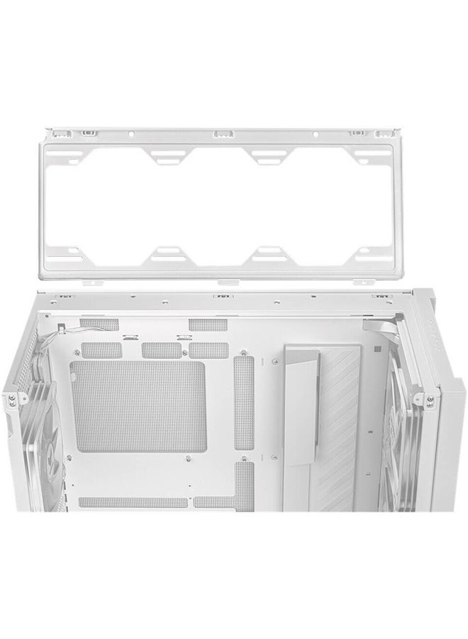 TUF Gaming GT302 aRGB Mid Tower Computer Case, 4x Pre-Installed Fan 140mm aRGB Fans, Up to 360mm Radiator & 7x Fan Support, 1x 3.5mm, 2x USB-A, & 1x USB-C I/O, White | 90DC00I3-B19000