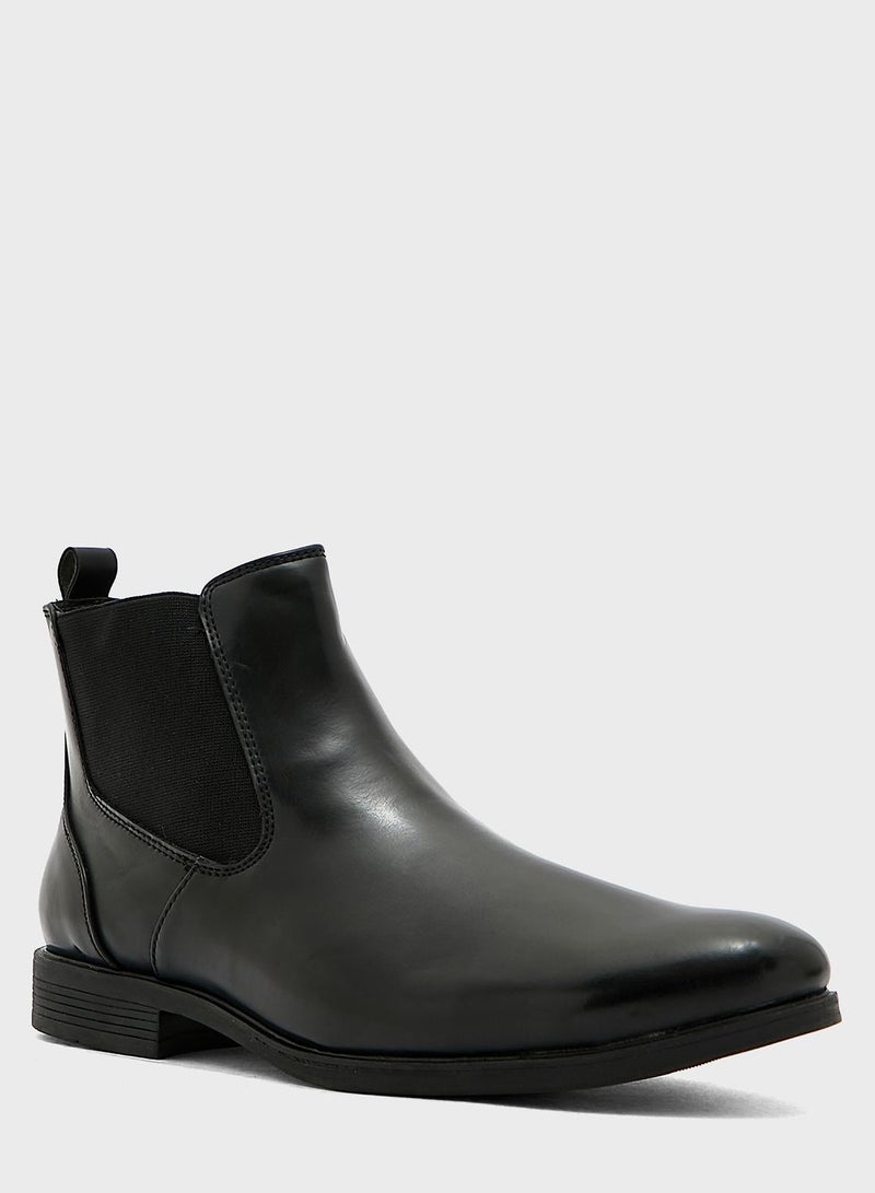 Faux Leather Chelsea Boots