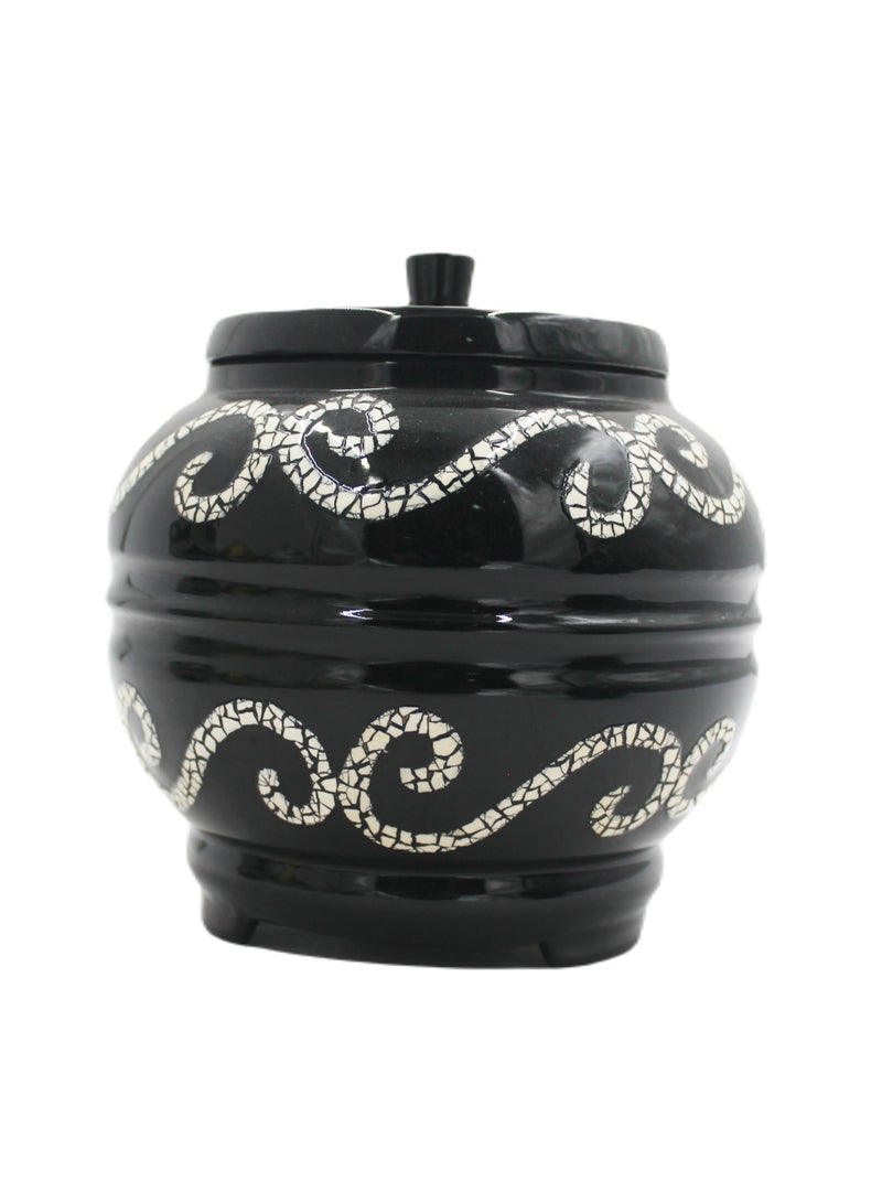 Vietnam Handmade Lacquer Painted Round Pot