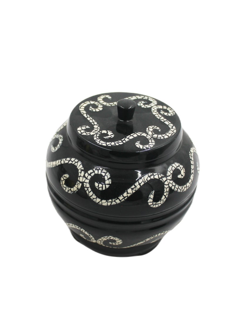 Vietnam Handmade Lacquer Painted Round Pot