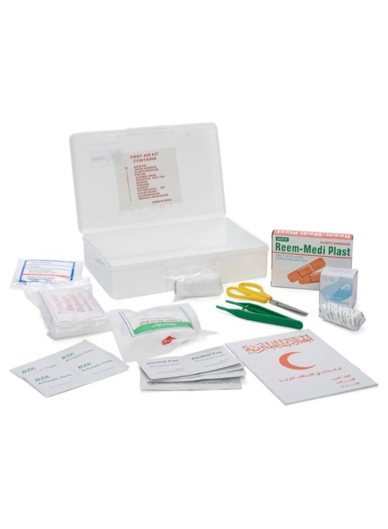 Portable Emergency First Aid Kit Set for Travel Home & Car,43-Piece - White 22 x 14 cm