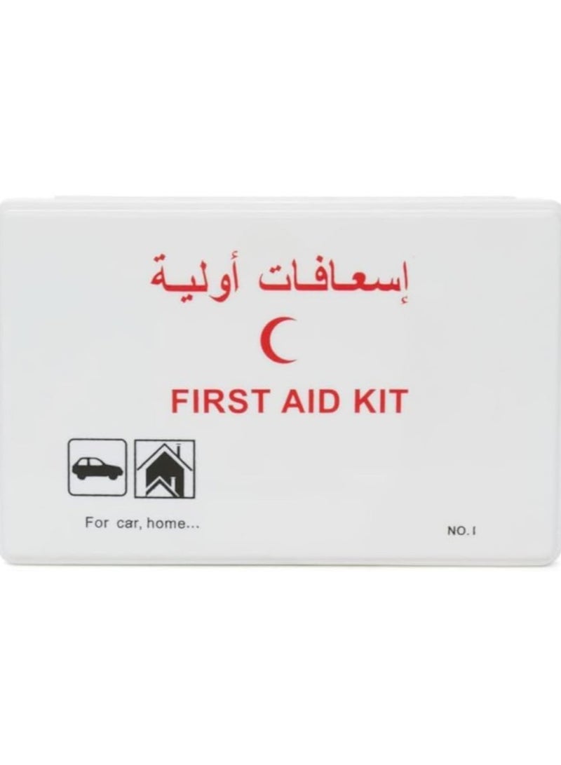 Portable Emergency First Aid Kit Set for Travel Home & Car,43-Piece - White 22 x 14 cm