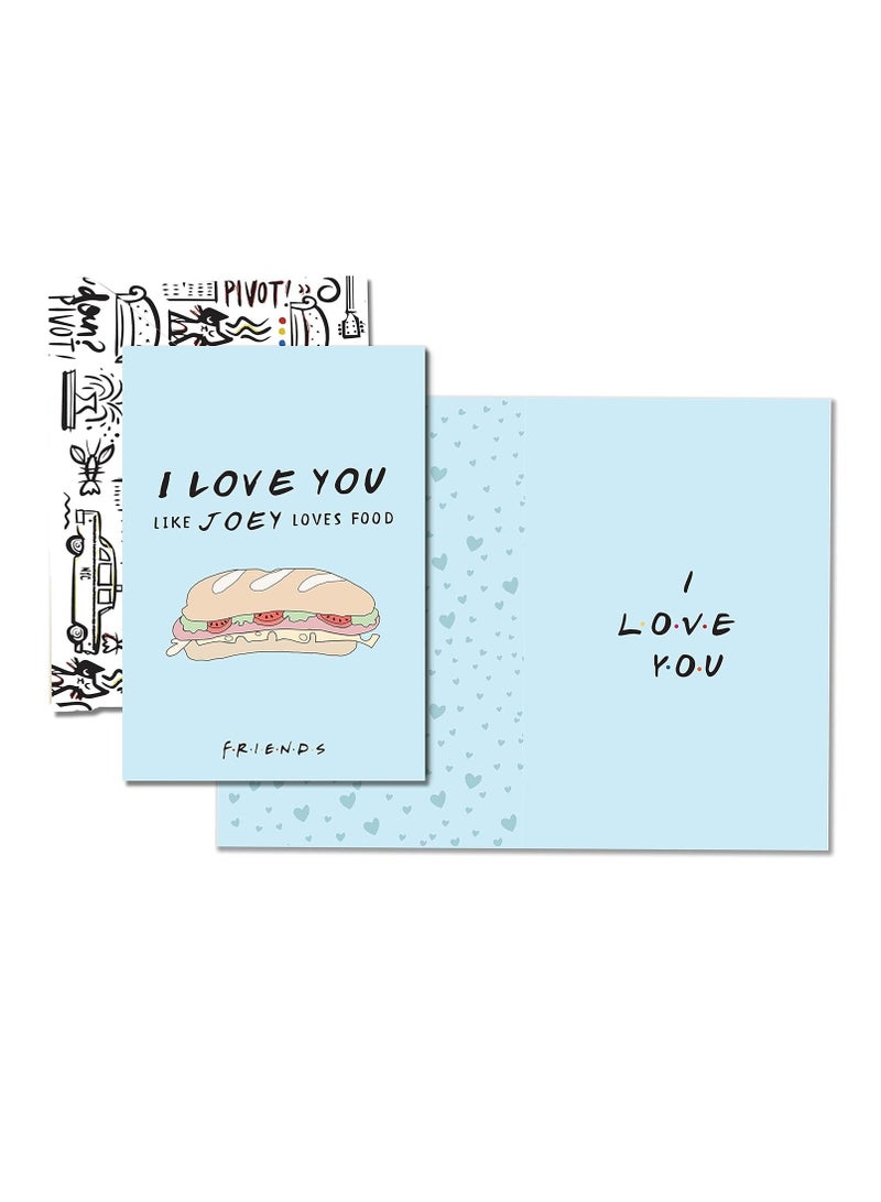 MCSID RAZZ Friends TV Series Greeting Card -I Love You Like Joey Loves Food -Birthday Card/Love Card - Happy Birthday Officially Licensed by Warner, USA