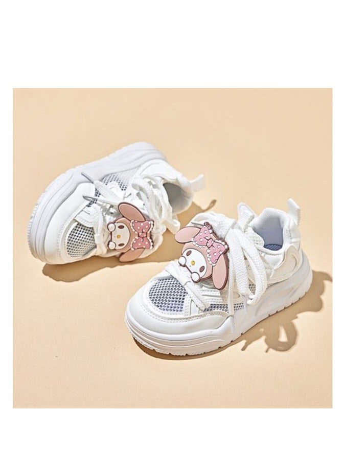 Children's Sports Shoes, Cartoon White Shoes, Summer And Autumn New Styles, Cute And Fashionable, Trendy For Middle-Aged And Young Children