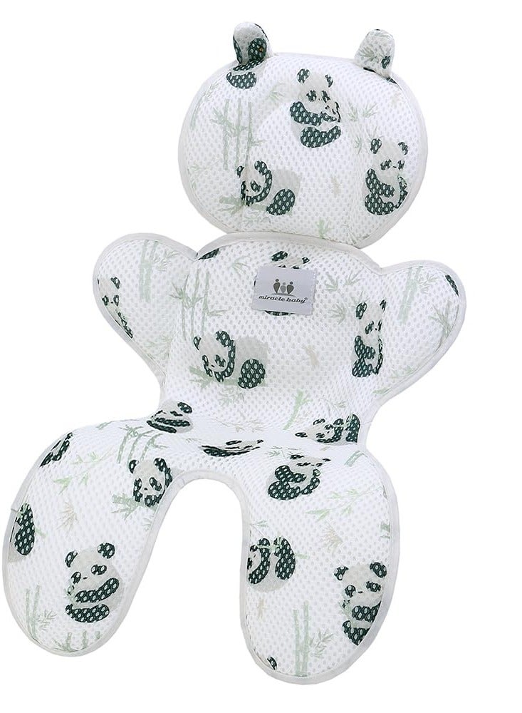 Comfortable Baby Stroller Seat Liner with 3D Mesh Design, Breathable Panda Bamboo Cushion Pad for Infants