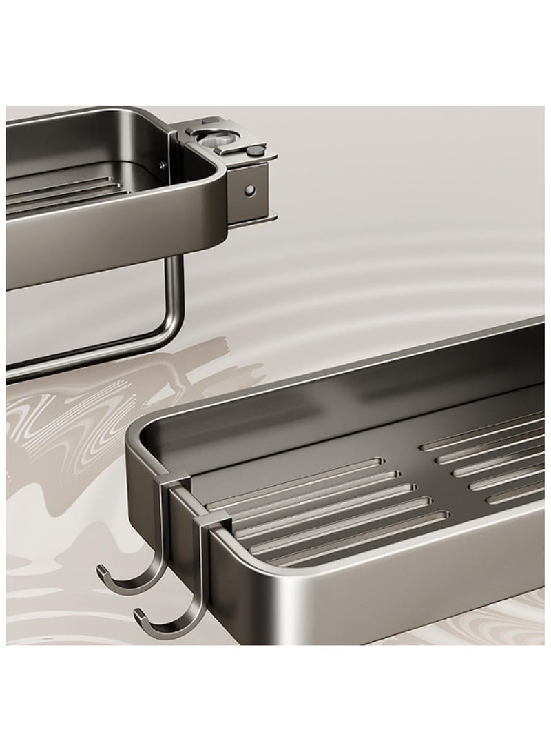 Kitchen Sink Faucet Organizer Upgrade Stainless Steel Faucet Rack Holder Dish Sponge Holder Over Faucet Kitchen Sink Caddy Organizer Hanging Faucet Drain Rack for Kitchen Bathroom (Gray)