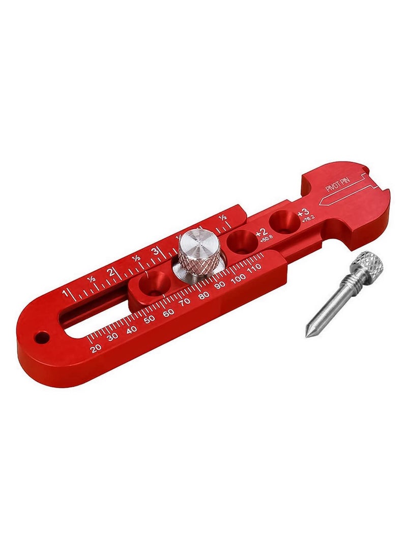 Adjustable Woodworking Compass Scriber with Dual-Scale Ruler for Accurate Marking and Drawing, 164mm Aluminum Alloy Gauge for Carpenters