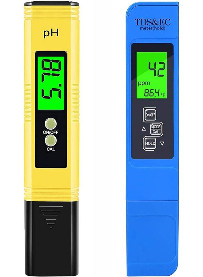 PH Meter & TDS Meter Combo, Upgraded Backlight PH TDS EC & Temperature 4-in-1 Water Quality Tester, High Accuracy Digital Water Tester for Household Drinking, Pool and Aquarium