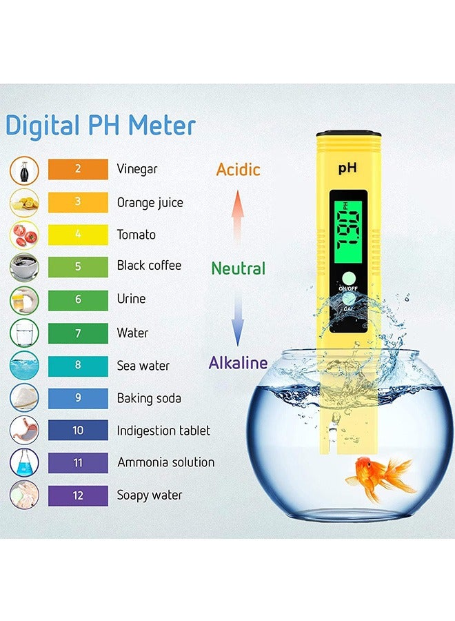 PH Meter & TDS Meter Combo, Upgraded Backlight PH TDS EC & Temperature 4-in-1 Water Quality Tester, High Accuracy Digital Water Tester for Household Drinking, Pool and Aquarium