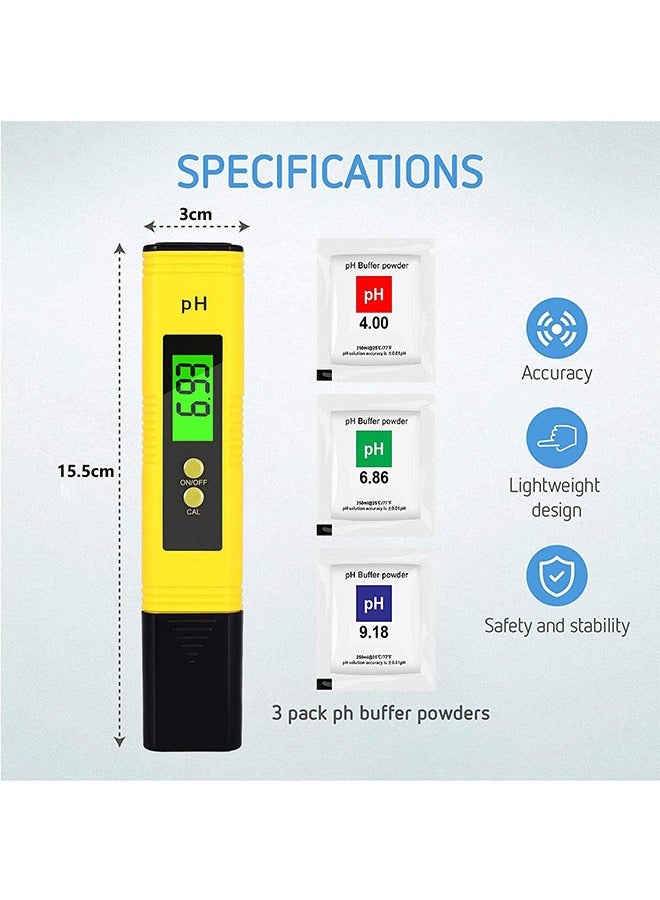 PH Meter & TDS Meter Combo, Upgraded Backlight PH TDS EC & Temperature 4-in-1 Water Quality Tester, High Accuracy Digital Water Tester for Household Drinking, Pool and Aquarium