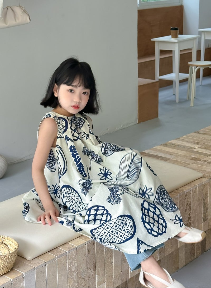 Irregular Pattern Dress, Children's Casual Short Sleeved Shorts Two-Piece Set