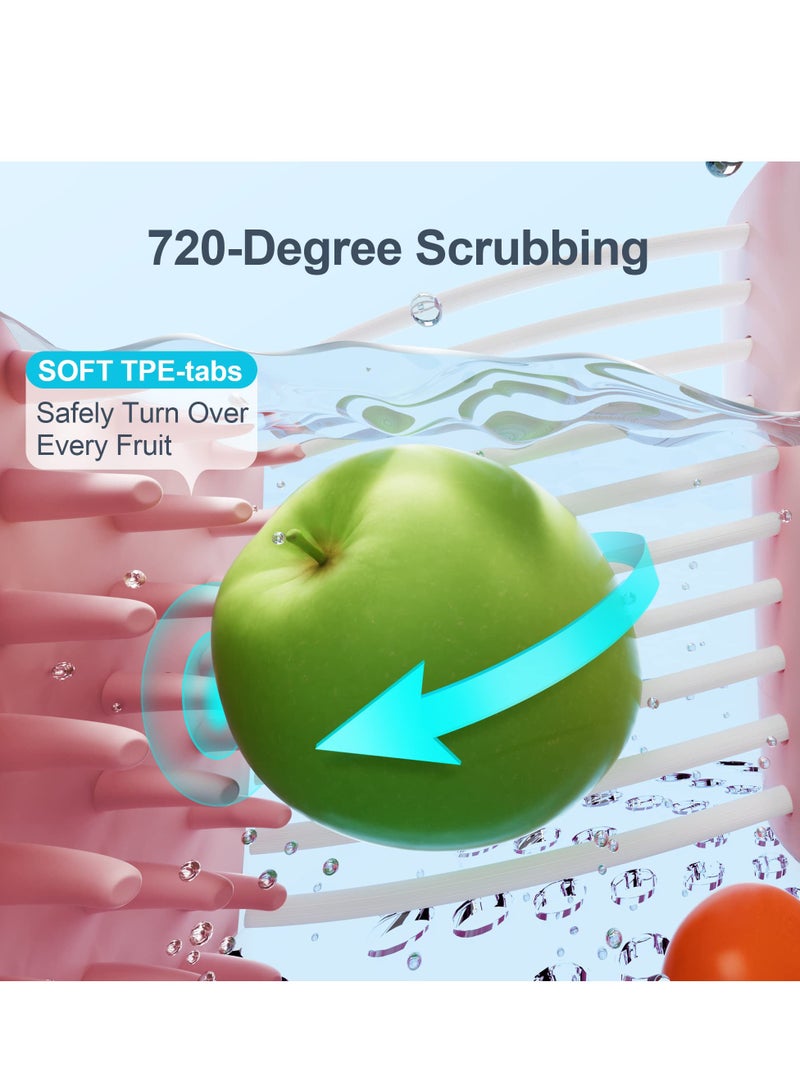 Fruit Washer Spinner with Brush, Large Fruit and Vegetable Cleaning Device, Efficient Fruit Cleaning Bowl, Multi-functional Fruit and Vegetable Scrubber, Easy-to-Use Fruit Cleaning Tool