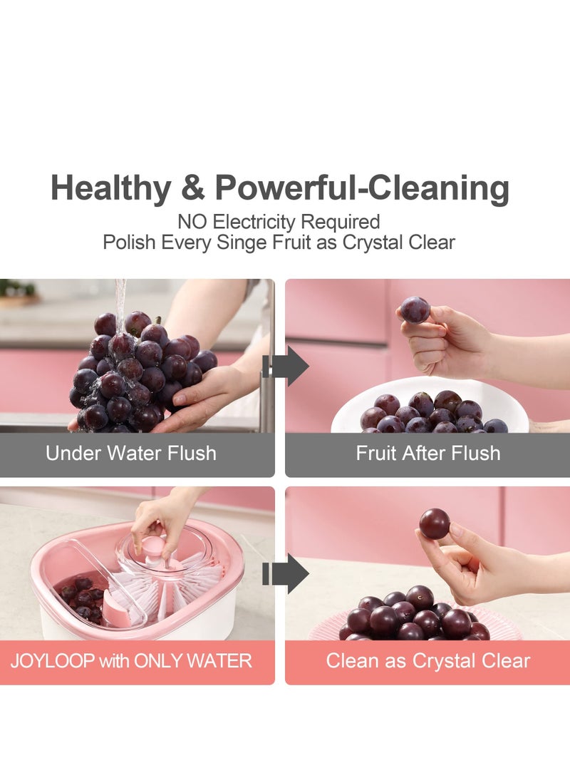 Fruit Washer Spinner with Brush, Large Fruit and Vegetable Cleaning Device, Efficient Fruit Cleaning Bowl, Multi-functional Fruit and Vegetable Scrubber, Easy-to-Use Fruit Cleaning Tool