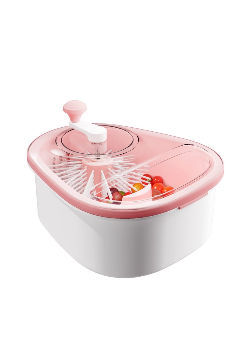Fruit Washer Spinner with Brush, Large Fruit and Vegetable Cleaning Device, Efficient Fruit Cleaning Bowl, Multi-functional Fruit and Vegetable Scrubber, Easy-to-Use Fruit Cleaning Tool