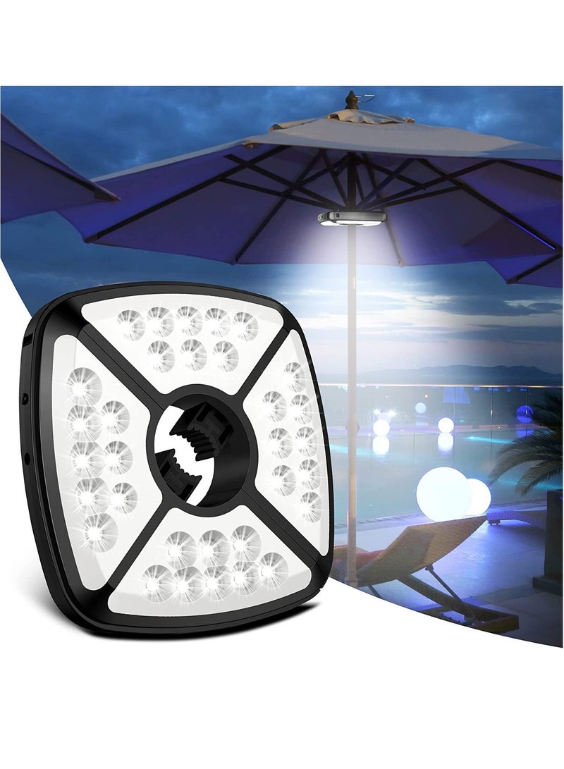 Patio Umbrella Lights, 32 LED Rechargeable Umbrella Light, Cordless Umbrella Pole Light for Patio Umbrellas, Camping Tents and Outdoor Use,2 Brightness Modes