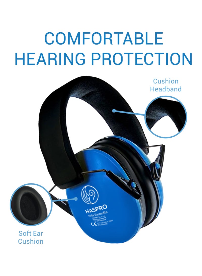 HASPRO Kids Earmuffs - Noise-Cancelling Hearing Protection for Children - Comfortable, Adjustable, Durable, Certified for Sleep, Travel, Concerts, and More!