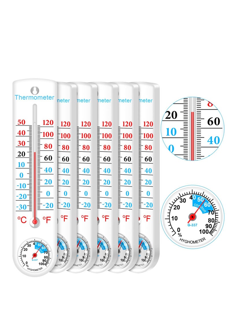 Wireless Indoor Outdoor Thermometer Hygrometer for Garden Greenhouse Fridge Closet with Celsius Fahrenheit Display 6 Pack