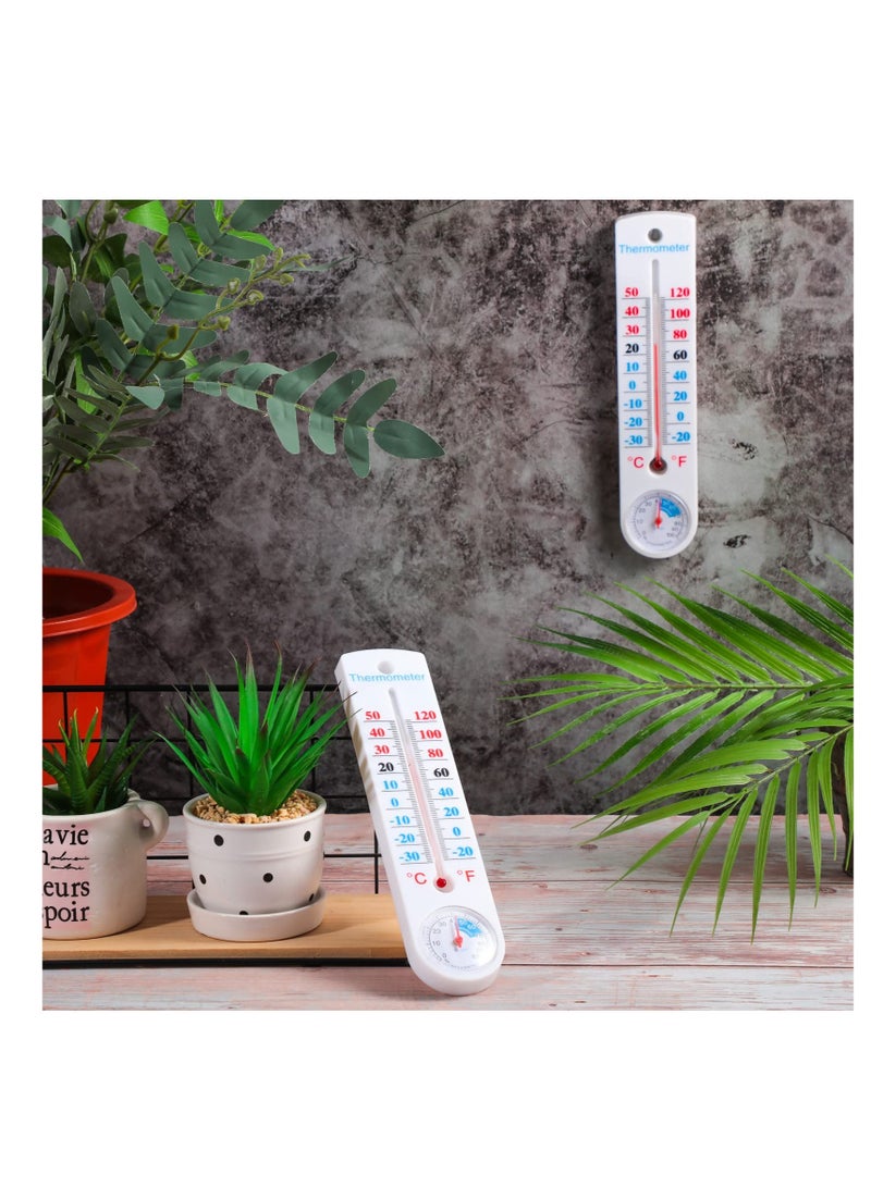 Vertical Outdoor Indoor Thermometer Hygrometer, Wireless Wall-Mounted Thermometer Humidity, with Fahrenheit Celsius, for Indoor, Greenhouse, Garden, Cellar, Closet, Fridge (6 Pcs)