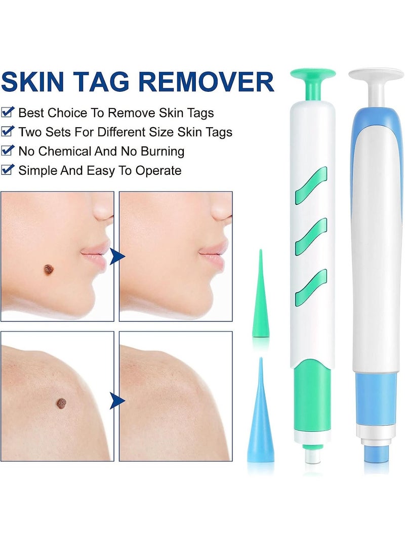 2 in 1 Skin Tag Remover Auto Skin Tag Remover Pen with 40 Micro and Regular Skin Tag Bands User Friendly Safe and Painless Remove Small to Large 1 -4 and 4 -9 mm Sized Skin Tags