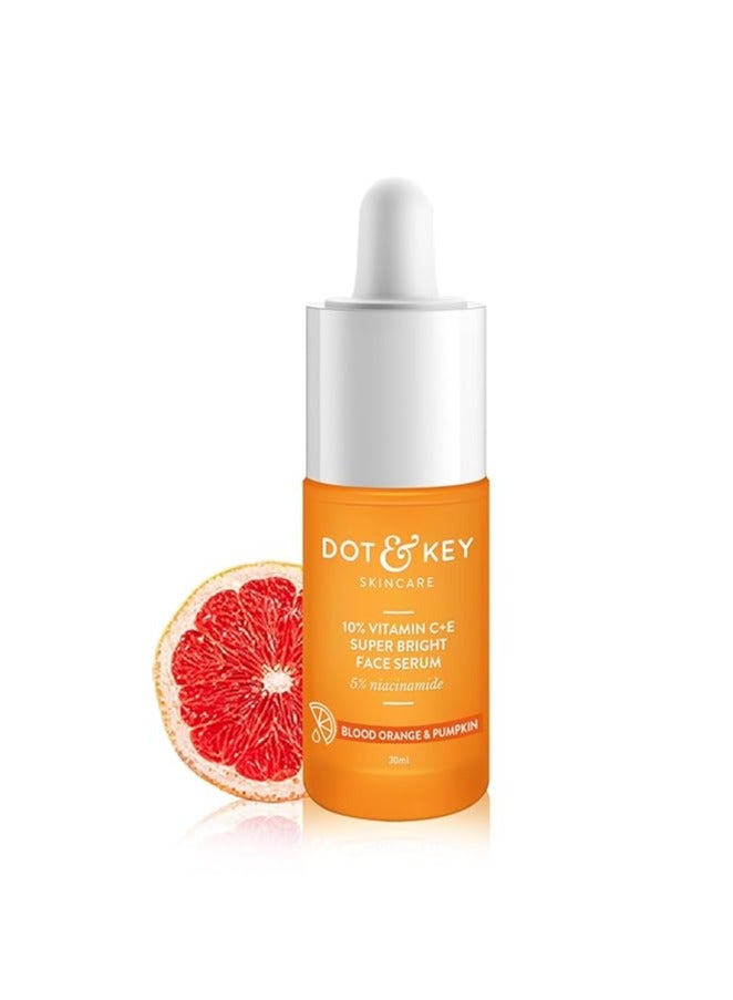 Dot & Key 10% Vitamin C + E, 5% Niacinamide Serum | Vitamin C Serum For Glowing Skin | Fades Dark Spots | Vit C Serum with Blood Orange & Pumpkin | For Uneven & Dull Skin | For All Skin Types | 30ml