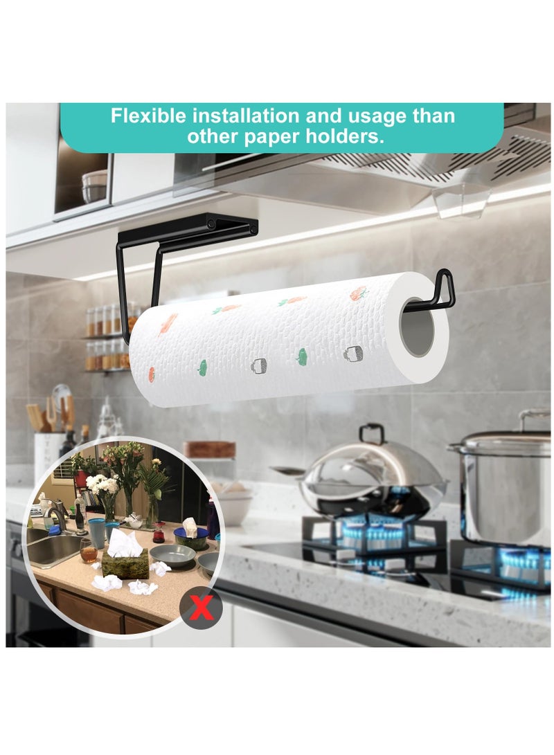 Wall Mounted Paper Towel Holder Self-Adhesive or Drilling for Kitchen and Bathroom Use