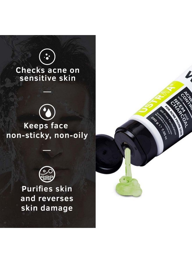 Face Wash Acne Control With Neem & Charcoal 200G Oil Control, Prevents Acne & Anti Acne Spot Gel 15Ml | Reduces 99.9% Pimple Causing Germs | With 2% Salicylic Acid, Neem & Vitamin B3