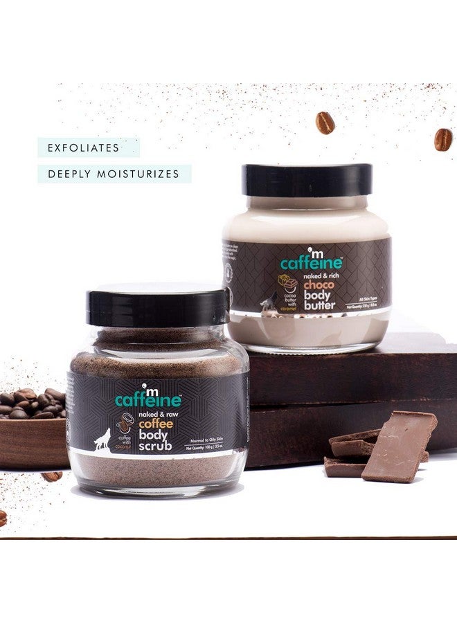 Body Polishing Kit For Exfoliation, Tan Removal & Intense Moisturization | Coffee Body Scrub & Choco Body Butter Combo For Soft & Smooth Skin | For Men & Women | All Skin Types