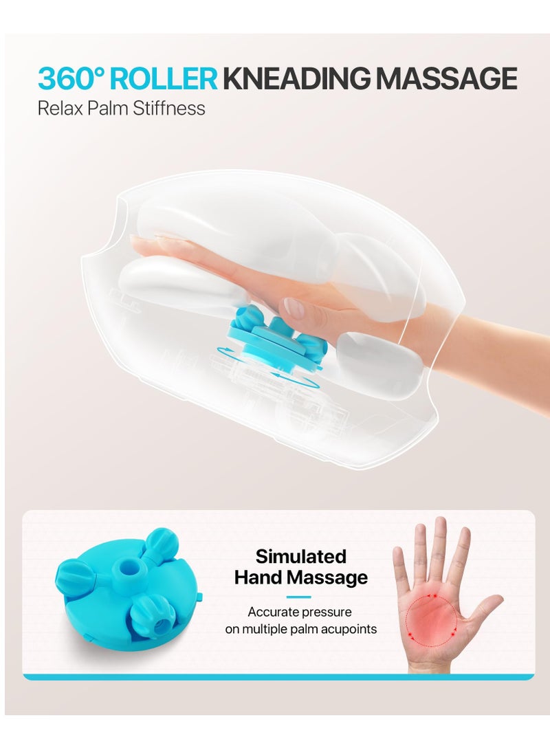 Cordless Electric Hand Massager with Heat for Arthritis Relief, Ideal for Wrist and Finger Pain, Perfect Gift for Men and Women, White