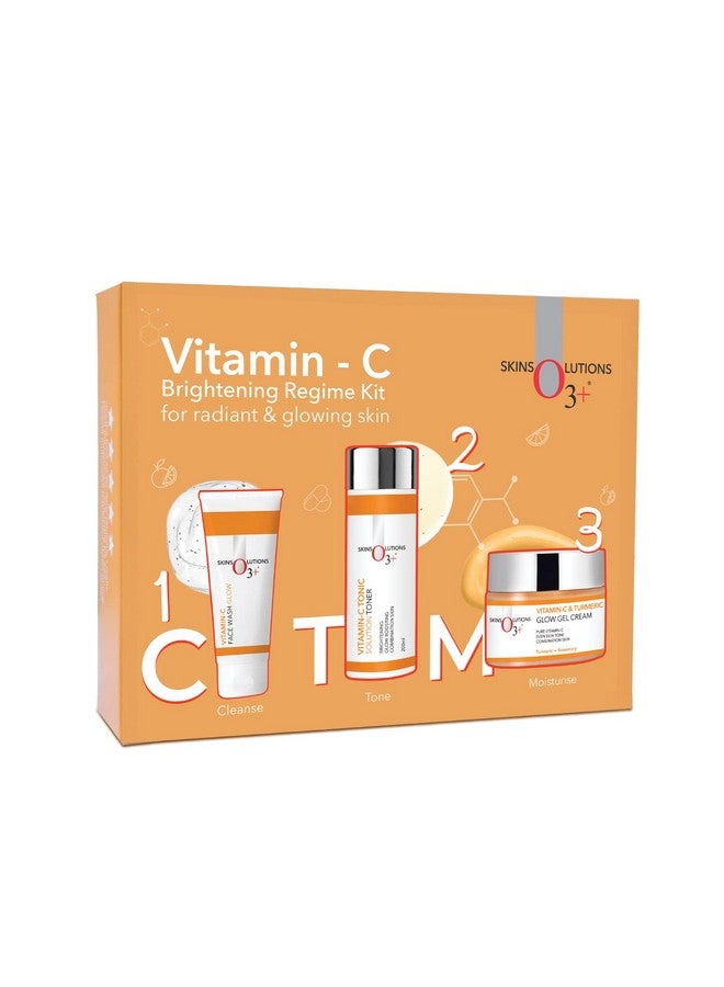 Vitamin - C Brightening Regime Kit For Radiant & Glowing Skin | Daily Skincare Essentials Box | Ctm Kit For Face