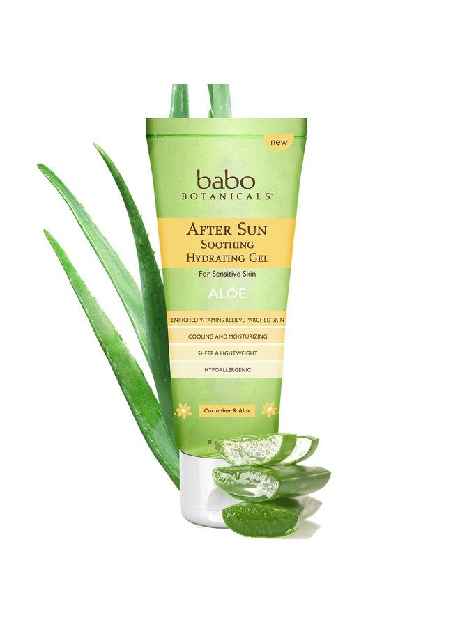 After Sun Soothing Hydrating Aloe Vera Gel With Natural Witch Hazel And Cucumber Vegan For Babies Kids Or Sensitive Skin 8 Oz.