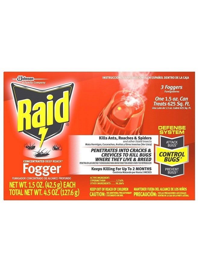 S C Johnson Wax 74251 Raid Fogger 3-Pack 1.5-Ounce