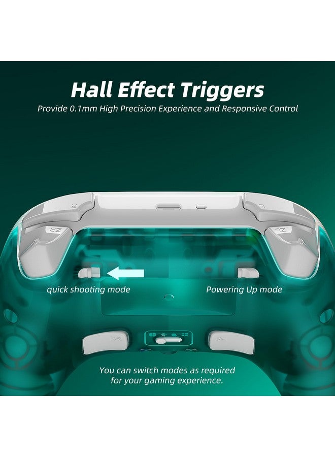 Wireless Pro Controllers With Hall Effect Joysticks/Hall Trigger (No Drift), Black Ice Bluetooth Controller For Nintendo Switch, Windows Pc Ios Android Steam With Rgb Light/Programmable/Turbo