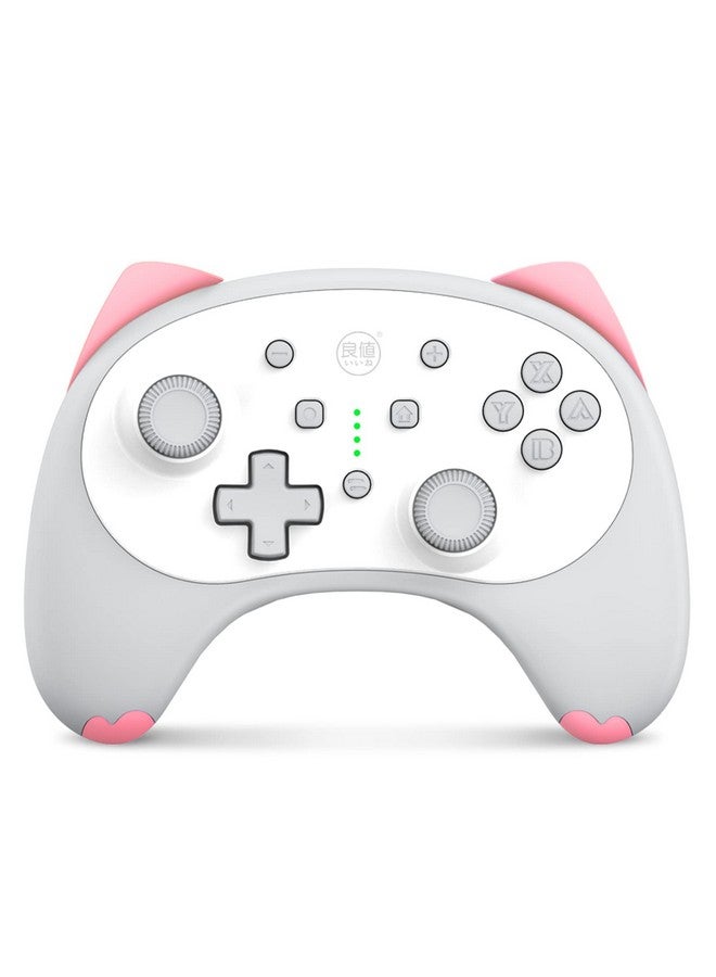 Cat Controller For Nintendo Switch Cute Wireless Pro Controller,Kawaii Game Accessories,White