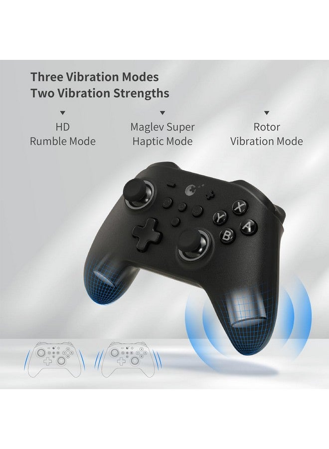 Kk3 Pro Game Controller Hall Effect Joysticks Analog Triggers Wireless Pro 1000Hz Polling Rate Maglev/Hd/Rotory Vibration Compatible With Switch/Pc/Android/Ios/Steam Deck (Black)