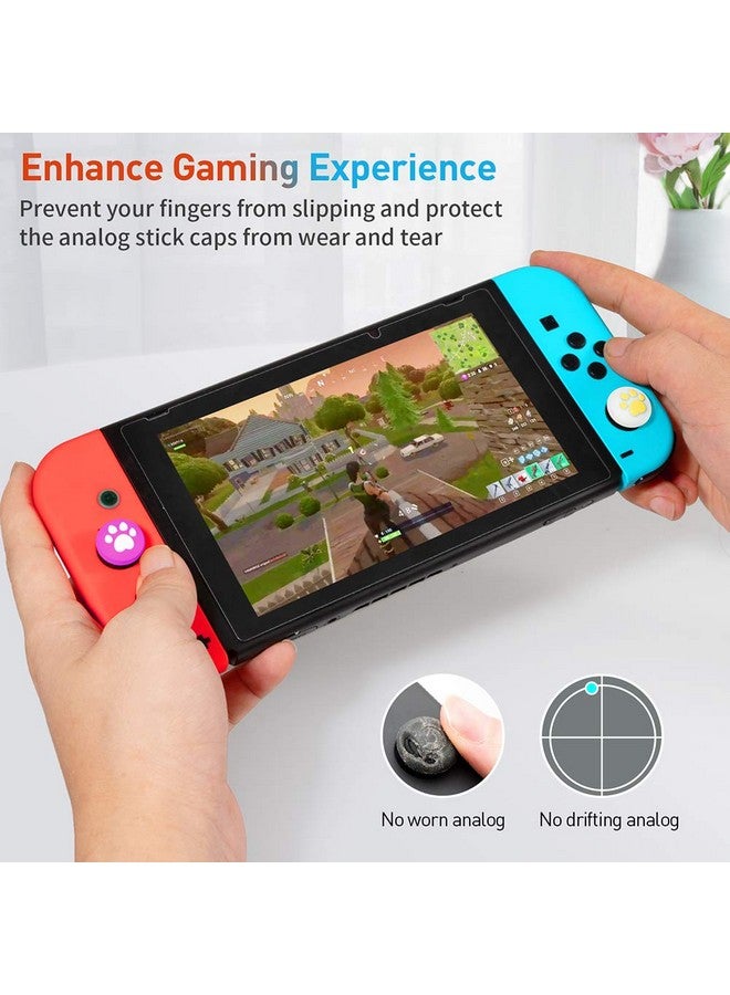 Cat Claw Thumb Grips Compatible With Nintendo Switch & Lite, Soft Silicone Game Remote Joystick Thumbstick Caps Analog Stick Cover Skin Decal Accessories For Ns Joy Con Joycon Controller