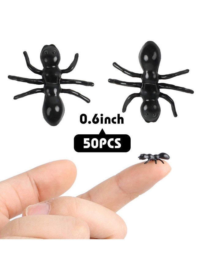 50 Pcs Fake Ants, Prank Plastic Black Ant Realistic Ant Halloween Joke Toys For Halloween Party Decor Supplies April Fool'S Day Props